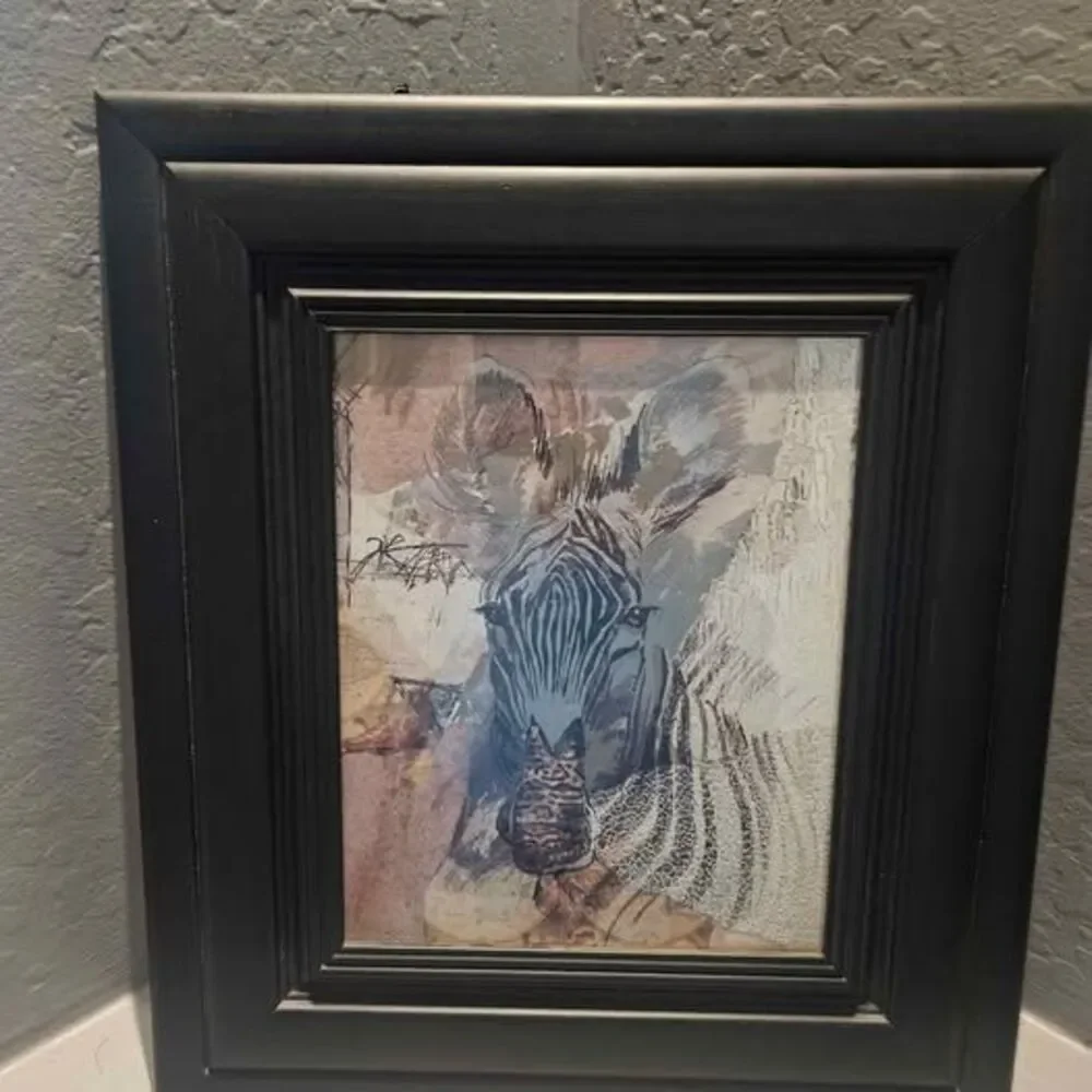 Ann Dilliard Set of 3 Framed African Tiger Lion Zebra  Lithographs Afrique